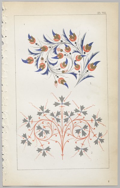 De kunst van decoratief ontwerp: met een bijlage, waarin de uren van de dag worden gegeven waarop bloemen opengaan, uitgegeven door Day & Son, Londen, 1862 door Christopher Dresser