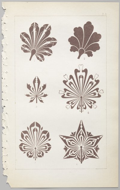 De kunst van decoratief ontwerp: met een bijlage, waarin de uren van de dag worden gegeven waarop bloemen opengaan, uitgegeven door Day & Son, Londen, 1862 door Christopher Dresser