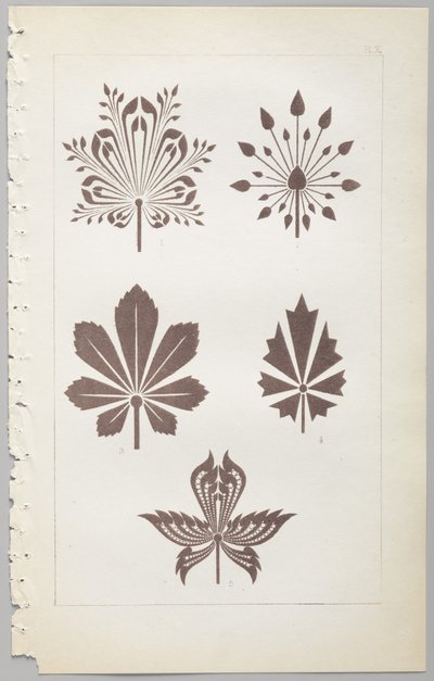 De kunst van decoratief ontwerp: met een bijlage, waarin de uren van de dag worden gegeven waarop bloemen opengaan, uitgegeven door Day & Son, Londen, 1862 door Christopher Dresser
