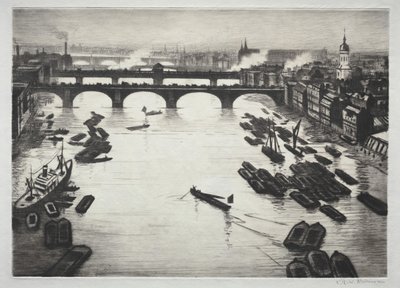 Londense bruggen door Christopher Richard Wynne Nevinson
