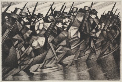 Terugkeer naar de Loopgraven door Christopher Richard Wynne Nevinson