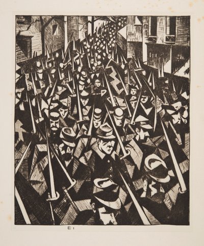 Een dageraad, 1914, uitgegeven in 1915 door Christopher Richard Wynne Nevinson