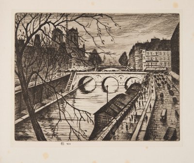 Notre Dame, Les Quais de Paris, uitgegeven 1931 door Christopher Richard Wynne Nevinson