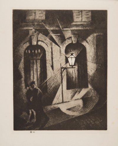 Sinister Parijs Nacht door Christopher Richard Wynne Nevinson