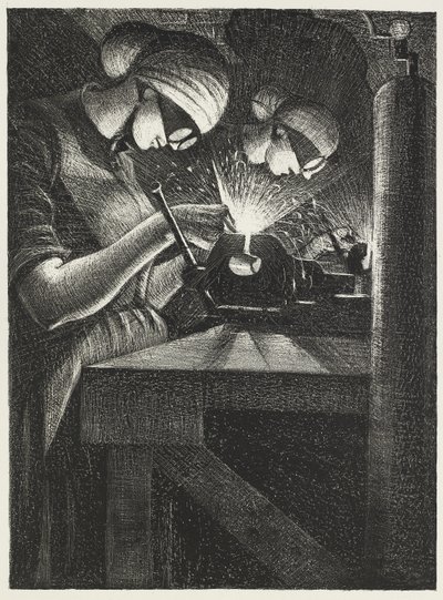 Acetyleen Lassers door Christopher Richard Wynne Nevinson