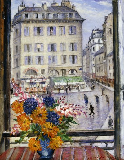 Herfstboeket; Uitzicht vanuit een Parijs raam door Christopher Richard Wynne Nevinson