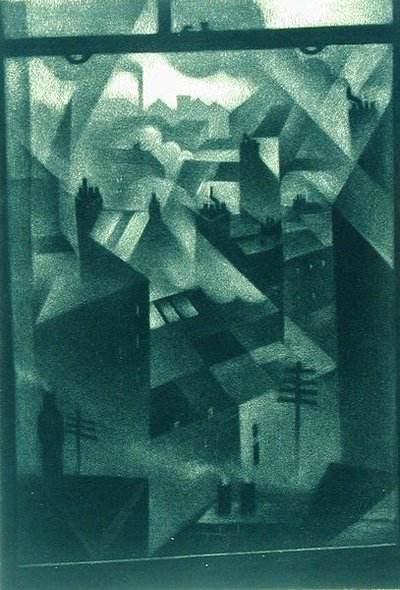 Vanuit een Kantoorraam door Christopher Richard Wynne Nevinson
