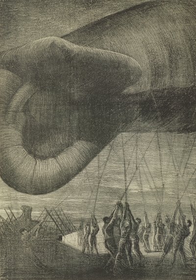 Het neerlaten van een observatieballon 