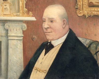 Hij verwierf een fortuin...Maar hij verloor een zoon. Portret van Mr. Moat (overleden 1940), de butler van de familie Sitwell, 1918 door Christopher Richard Wynne Nevinson