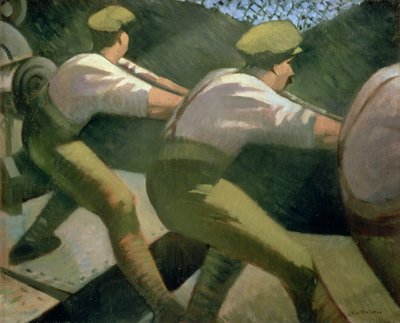 Een geweer laden in de loopgraven, 1918 door Christopher Richard Wynne Nevinson