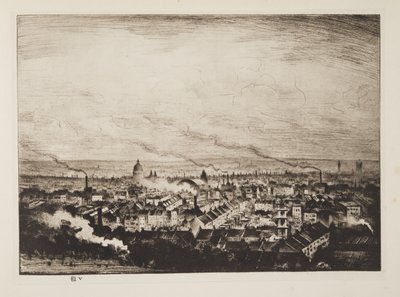 Londen vanaf Parliament Hill, pub. 1923 door Christopher Richard Wynne Nevinson