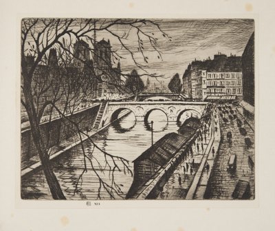 Notre Dame, Les Quais de Paris, pub. 1931 door Christopher Richard Wynne Nevinson