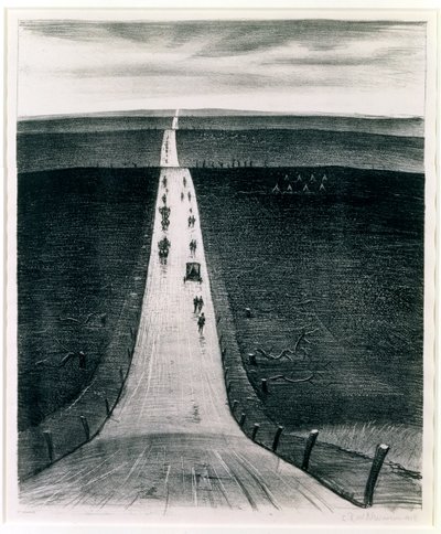 De weg van Arras naar Bapaume, 1918 door Christopher Richard Wynne Nevinson