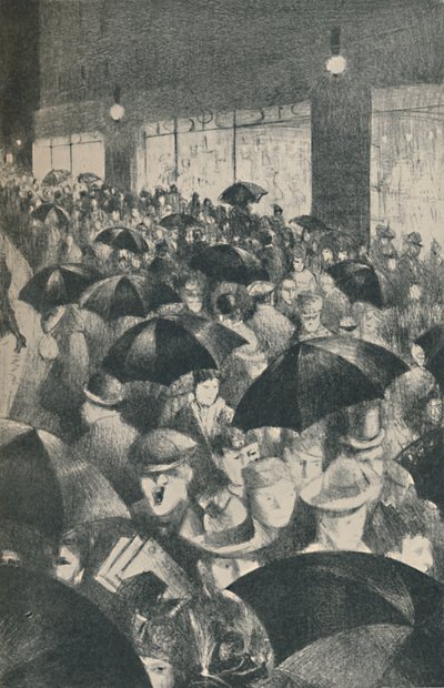 Nat avondje, Oxford Street, 1919 door Christopher Richard Wynne Nevinson