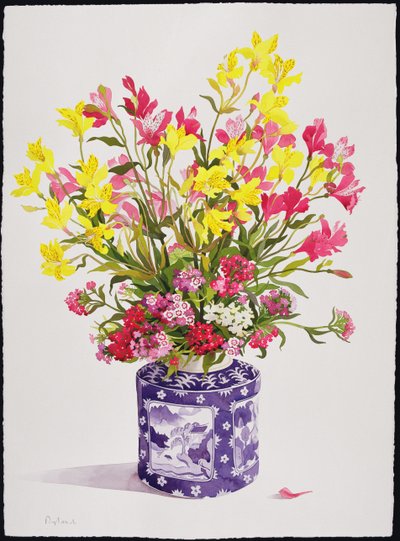 Bloemen in een Chinese Pot door Christopher Ryland