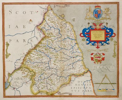 Kaart van Northumbria, uit 
