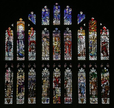De Geest van God: Kapittelhuisraam door Christopher Whall, 1903 door Christopher Whall