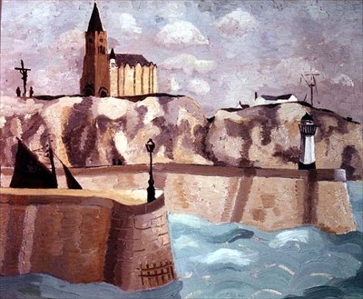 Kerk op de Klif, Dieppe, 1929 door Christopher Wood