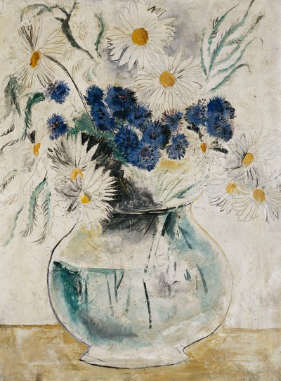 Madeliefjes en Korenbloemen in een Glazen Kom door Christopher Wood
