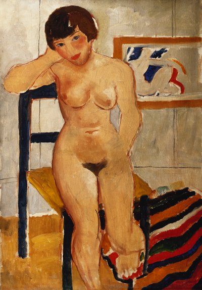 Naakt met een Gestreept Tapijt, Meraud Guinness door Christopher Wood