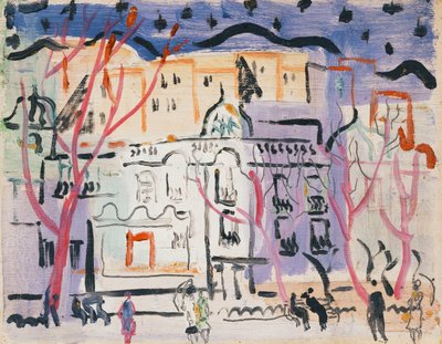 Straatscène, Zuid-Frankrijk door Christopher Wood