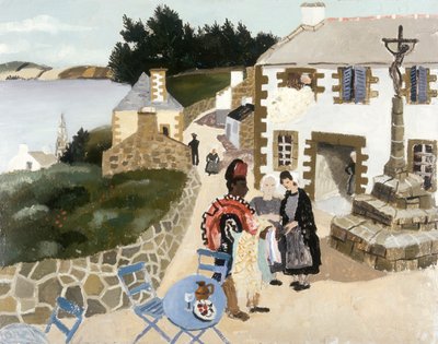 De tapijtverkoper, Treboul, 1930 door Christopher Wood