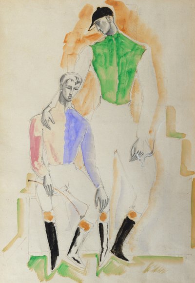 Twee jockeys door Christopher Wood