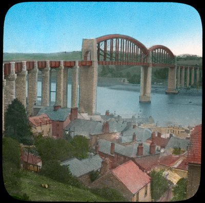 Royal Albert Bridge, Saltash, Cornwall, eind 19e of begin 20e eeuw door Church Army Lantern Department