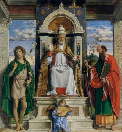 Simon Petrus, Johannes de Doper en Paulus van Tarsus door Cima da Conegliano