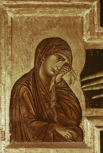 Kruisiging: detail van de Maagd door Cimabue