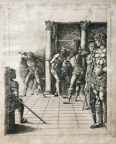De geseling van Christus door Circle of Andrea Mantegna