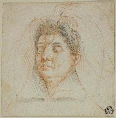 Het dodenmasker van een vrouw door Circle of Lavinia Fontana