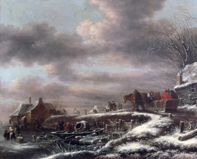 Winterlandschap door Claes (1630 76) Molenaer