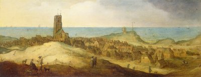 Een uitzicht op de Abdij van Egmond door Claes Jacobsz van der Heck