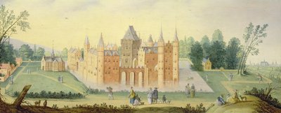 Abdij en kasteel in Egmond door Claes Jacobsz van der Heck