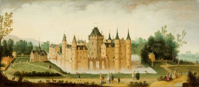 Gezicht op het kasteel van Egmond aan den Hoef, ca.1638 (olieverf op paneel) door Claes Jacobsz. van der Heck