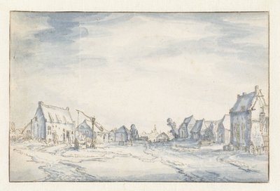 Dorpsgezicht door Claes Jansz. Visscher (II) (attributed to)