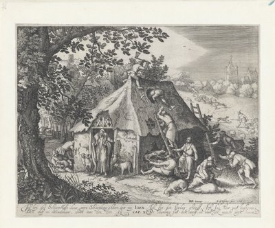 Christus bij de schaapskooi door Claes Jansz. Visscher (II)