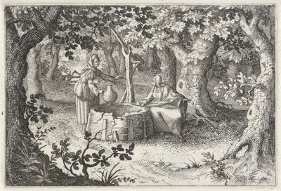 Christus en de Samaritaanse vrouw door Claes Jansz. Visscher (II)