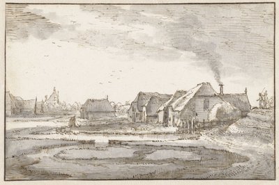 Spaarndammerdijk bij de Braakjes door Claes Jansz. Visscher (II)