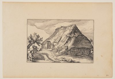 Een schuur, uit Landschappen (Verscheyden aerdige Lanthuysen...) door Claes Jansz. Visscher