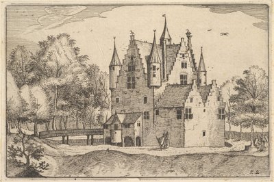 Een kasteel, plaat 22 uit Regiunculae et Villae Aliquot Ducatus Brabantiae, ca. 1610 door Claes Jansz Visscher