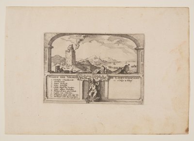 Baken bij Zandvoort, van Gezicht in de Omgeving van Haarlem (Plaisante Plaetsen) door Claes Jansz. Visscher