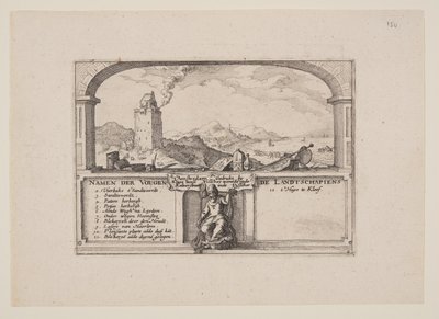 Baken bij Zandvoort, van Gezicht in de Omgeving van Haarlem (Plaisante Plaetsen) door Claes Jansz. Visscher