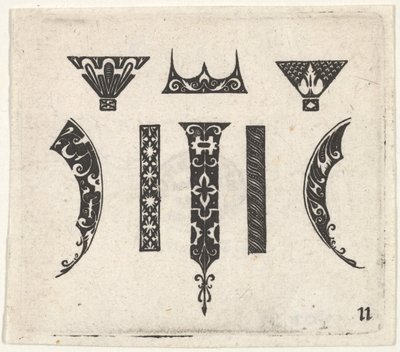 Blackwork Print met Acht Motieven, ca. 1620 door Claes Jansz Visscher