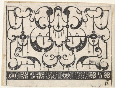 Blackwork Print met een Algeheel Schweifwerk Patroon, ca. 1620 door Claes Jansz Visscher
