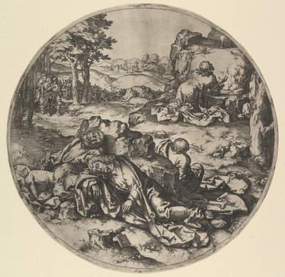 Christus in Gethsemane kopie door Claes Jansz Visscher
