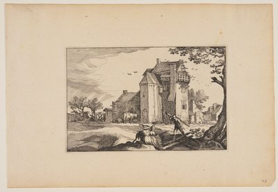 Boerderij met duiventillen, uit Landschappen (Verscheyden aerdige Lanthuysen...) door Claes Jansz. Visscher