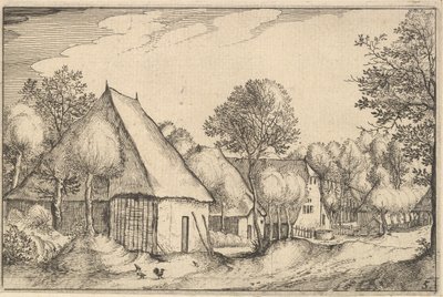 Boerenerf, plaat 5 uit Regiunculae et Villae Aliquot Ducatus Brabantiae, ca. 1610 door Claes Jansz Visscher