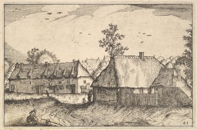 Grote schuren, plaat 21 uit Regiunculae et Villae Aliquot Ducatus Brabantiae, ca. 1610 door Claes Jansz Visscher